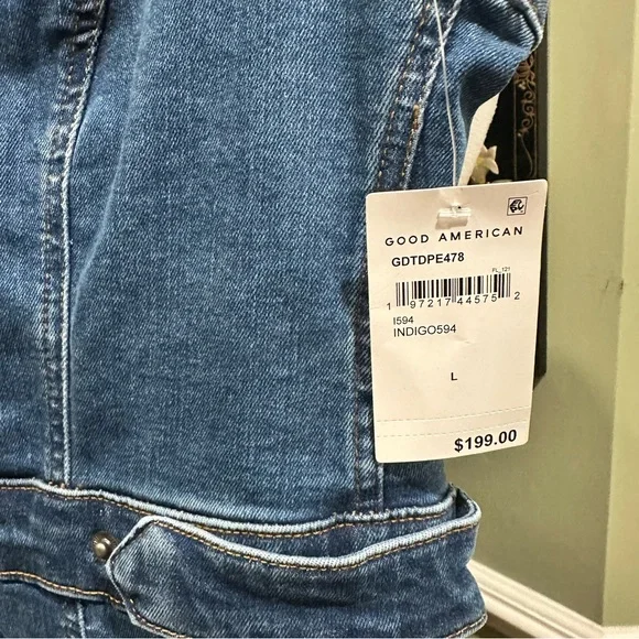 Good American Strapless Denim Midi Dress – Size L - Picture 12 of 15